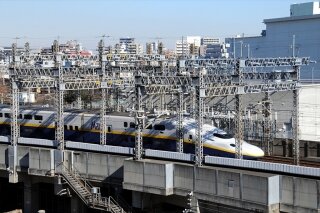 Tohoku Shinkansen MAX in Nippori, Tokyo